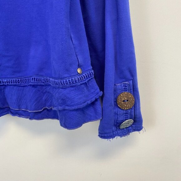 Neon Buddha Royal Blue Button Top - Picture 4 of 12